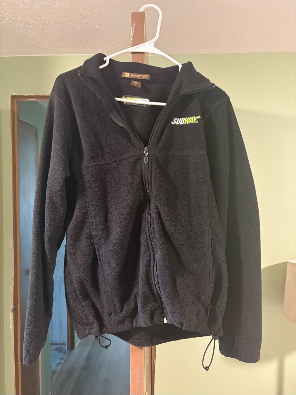 ' Black Fleece Jacket with Zip Hoodie
